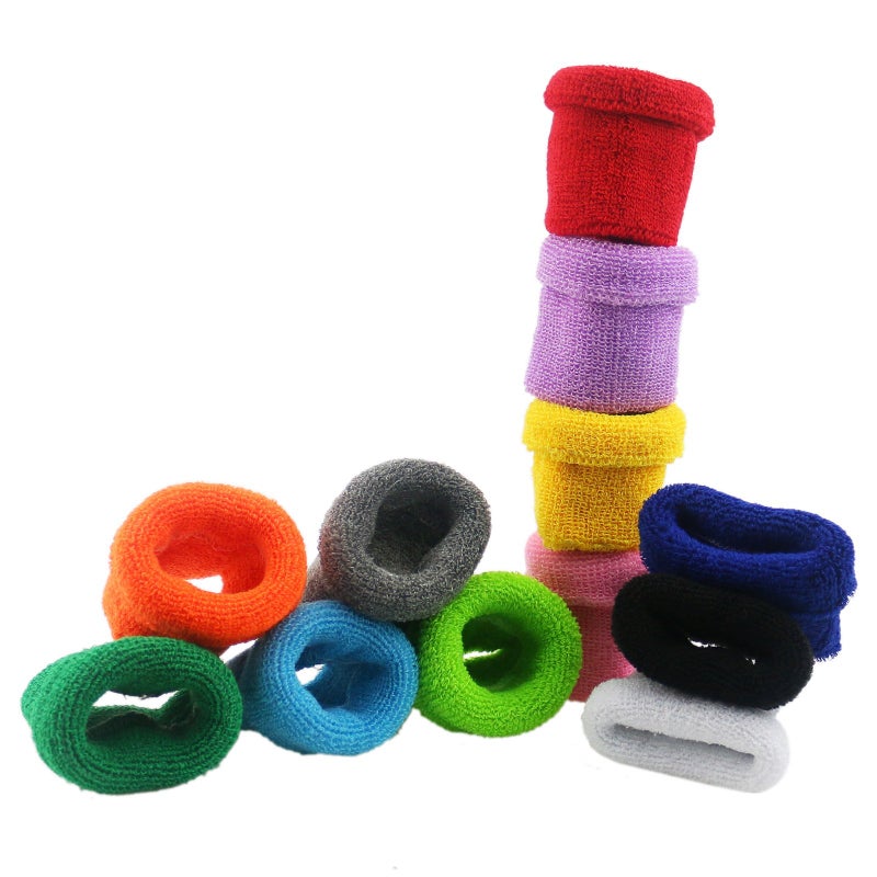 Ogrmar 12 Pairs Cotton Sweat Sports Sweatband Basketball Wristband (12 Pairs) - Image 3
